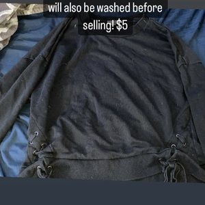 black crewneck w/ ties